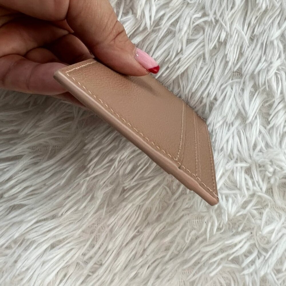 Saint Laurent Pebbled Leather Logo Card Case Blush - Picture 9 of 12